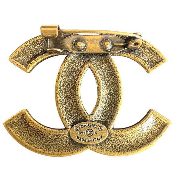 Chanel Interlocking Deep Brushed Gold Rope CC Brooch Fall/Winter 2021 (CCXX020) - Picture 3 of 6